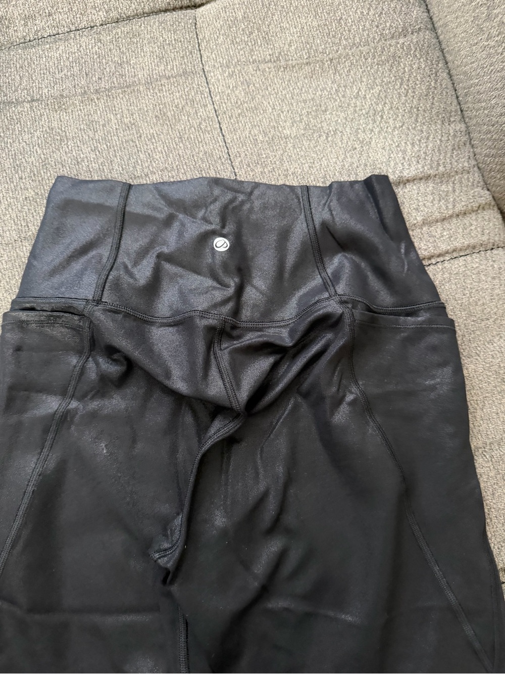 CRZ faux leather Black High-Waist Athletic Leggings